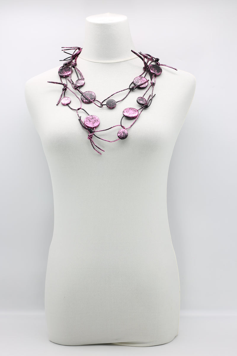 Coins on Leatherette Chain Necklaces - Hand gilded - Jianhui London
