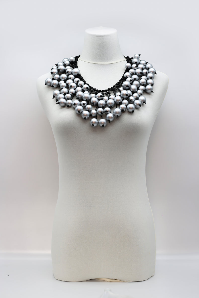 Berry Beads on Hand-woven cotton cord Necklace - Jianhui London