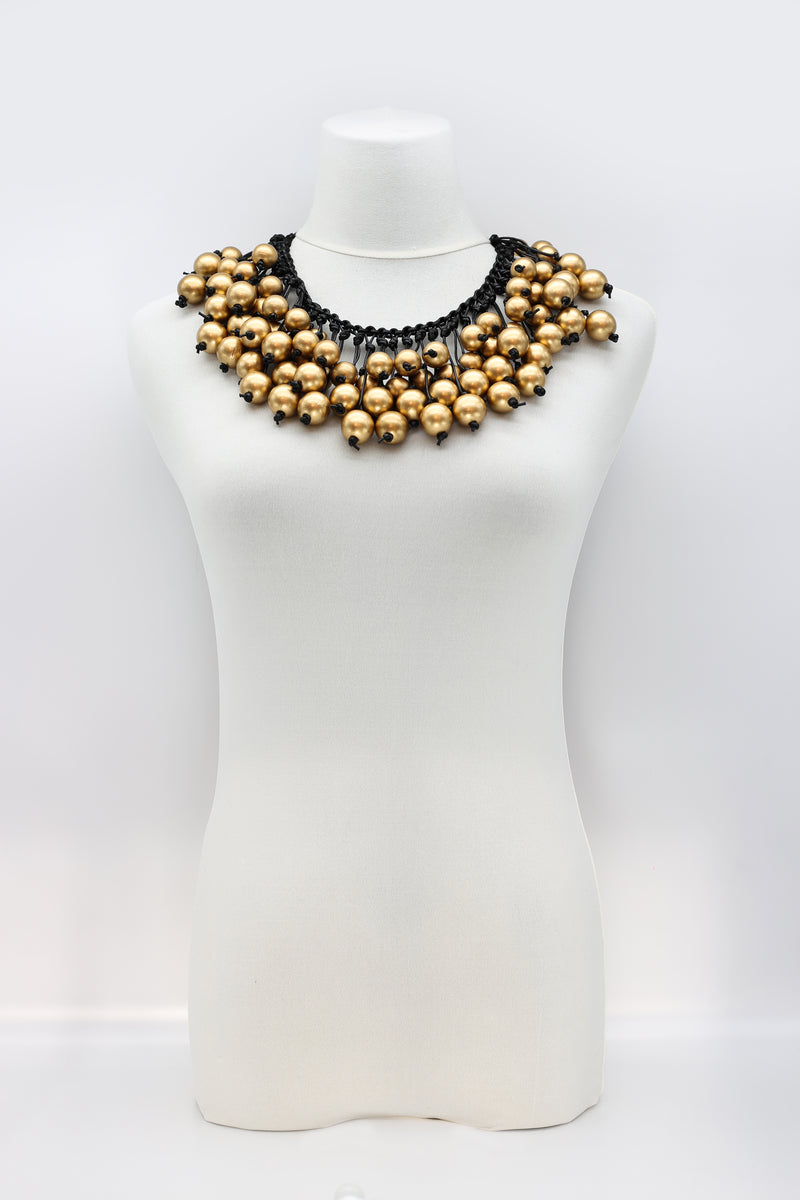 Berry Beads on Hand-woven cotton cord Necklace - Jianhui London