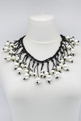 Woven Double Row Love Faux Pearl Necklace - Jianhui London