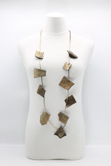 Recycled Leather Irregular Shapes Necklace - Jianhui London