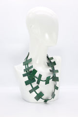 Recycled Leather single strand necklaces - Hand painted - Jianhui London
