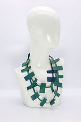 Recycled Leather single strand necklaces - Hand painted - Jianhui London