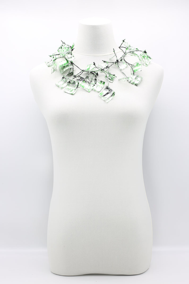 Upcycled Plastic Bottles Squares Hand gilded Necklaces - Short - Jianhui London