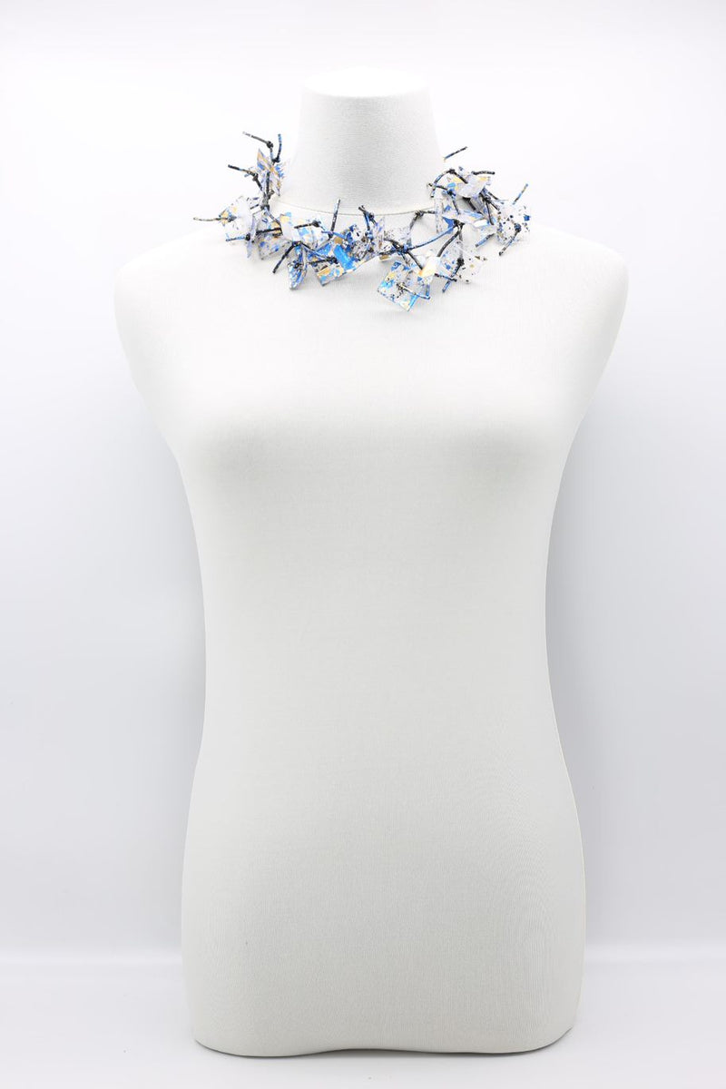 Aqua Coral Necklaces - Hand gilded - Short - Jianhui London