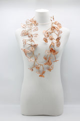 Aqua Water Lily Leaf Necklaces - Hand-gilded - Long - Jianhui London