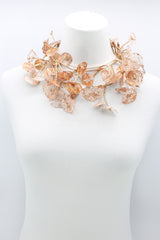Aqua Water Lily Leaf Necklaces - Hand-gilded - Long - Jianhui London