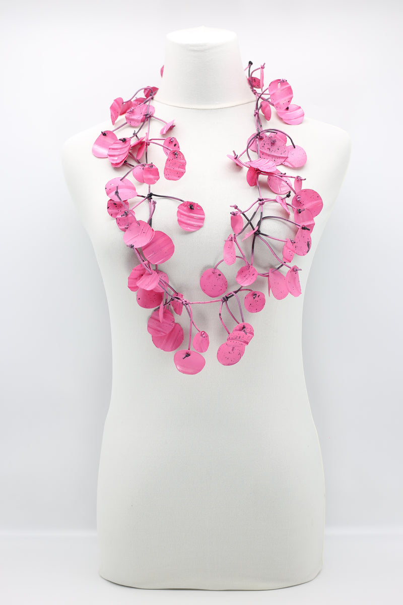Aqua Water Lily Leaf Necklaces - Hand-painted - Long - Jianhui London