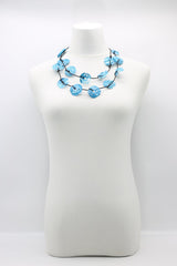 Aqua Lotus Root Necklace - Hand-painted - Small - Jianhui London