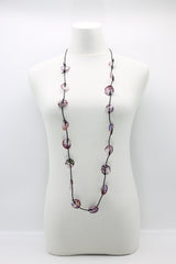 Aqua Lotus Root Necklace - Hand-painted - Small - Jianhui London