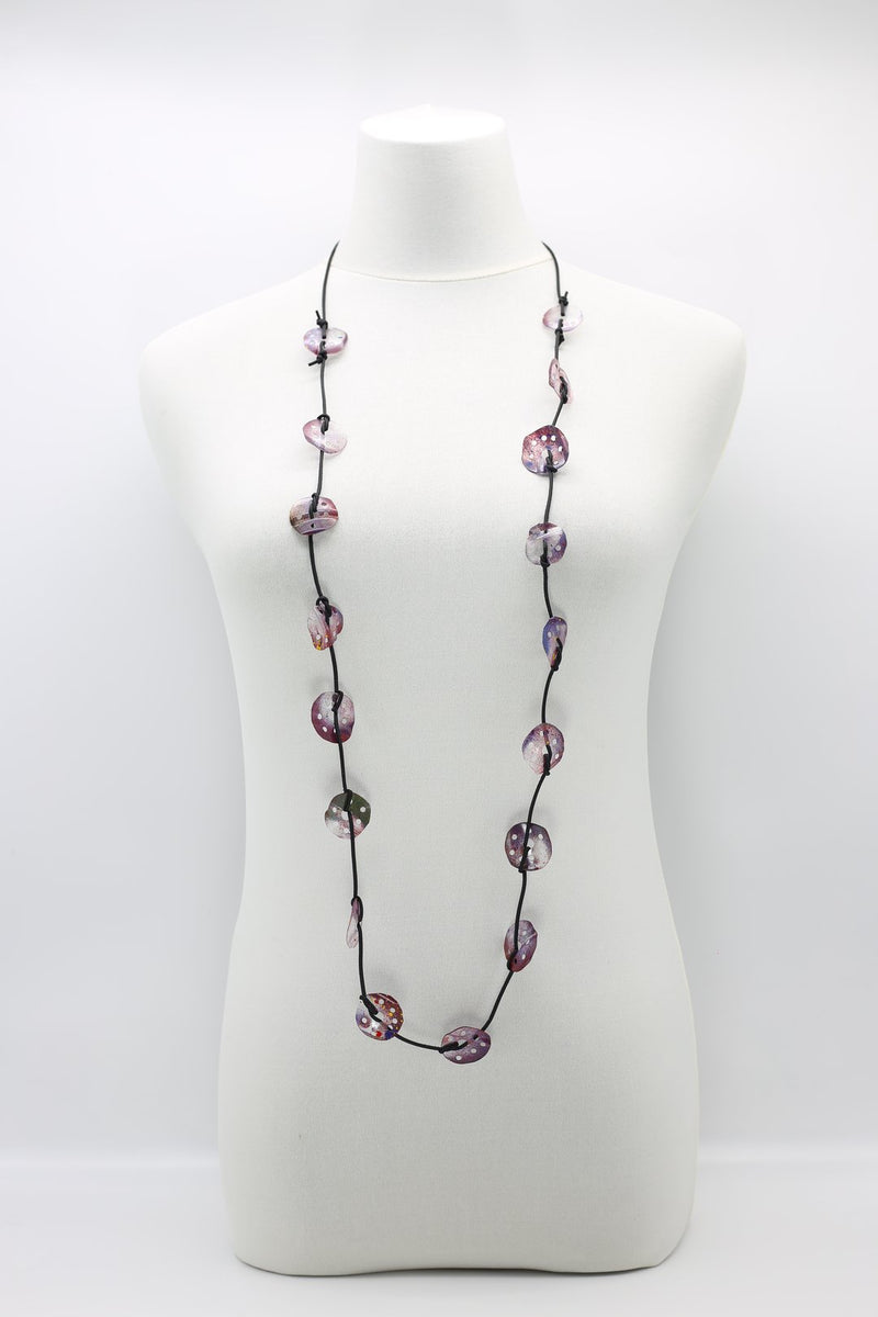 Aqua Lotus Root Necklace - Hand-painted - Small - Jianhui London