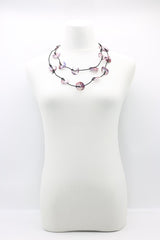 Aqua Lotus Root Necklace - Hand-painted - Small - Jianhui London