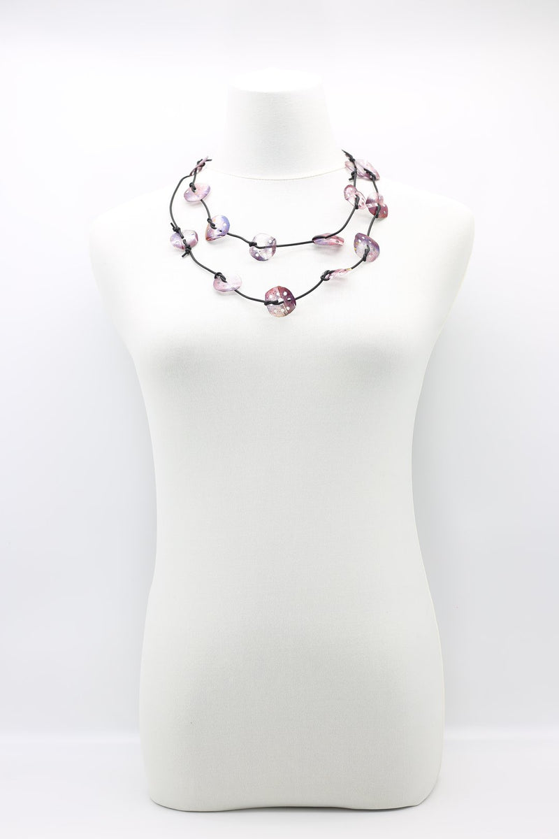 Aqua Lotus Root Necklace - Hand-painted - Small - Jianhui London