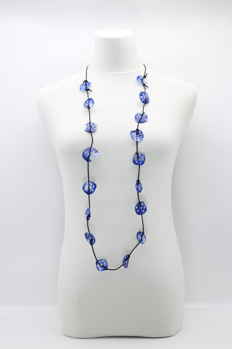 Aqua Lotus Root Necklace - Hand-painted - Small - Jianhui London