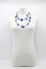Aqua Lotus Root Necklace - Hand-painted - Small - Jianhui London