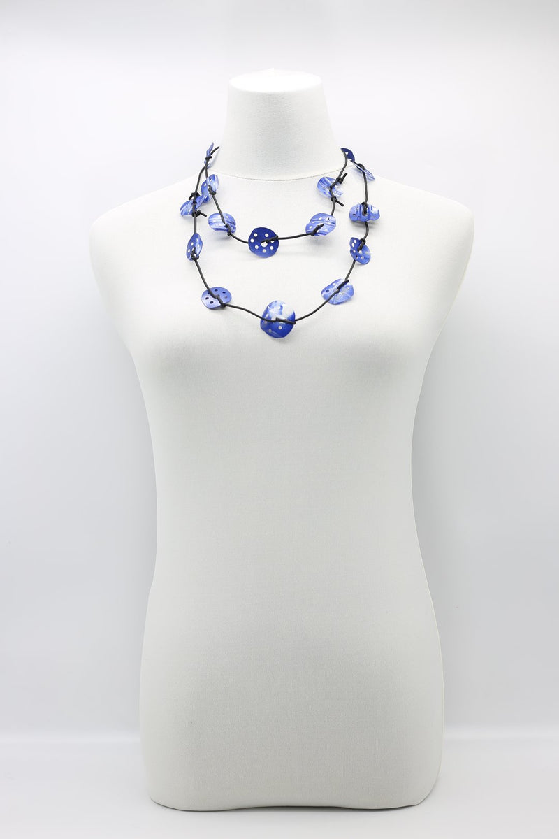 Aqua Lotus Root Necklace - Hand-painted - Small - Jianhui London