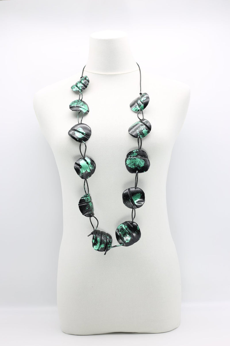 Aqua Plain Necklaces - Hand-gilded - Large - Jianhui London