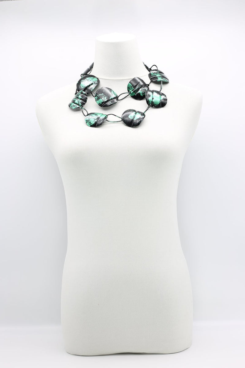 Aqua Plain Necklaces - Hand-gilded - Large - Jianhui London