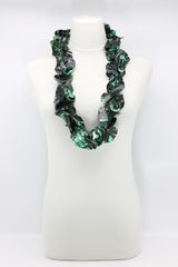 Upcycled plastic bottles - Aqua Poppy Flower Necklace - Hand-gilded - Jianhui London