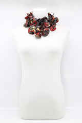 Upcycled plastic bottles - Aqua Poppy Flower Necklace - Hand-gilded - Jianhui London