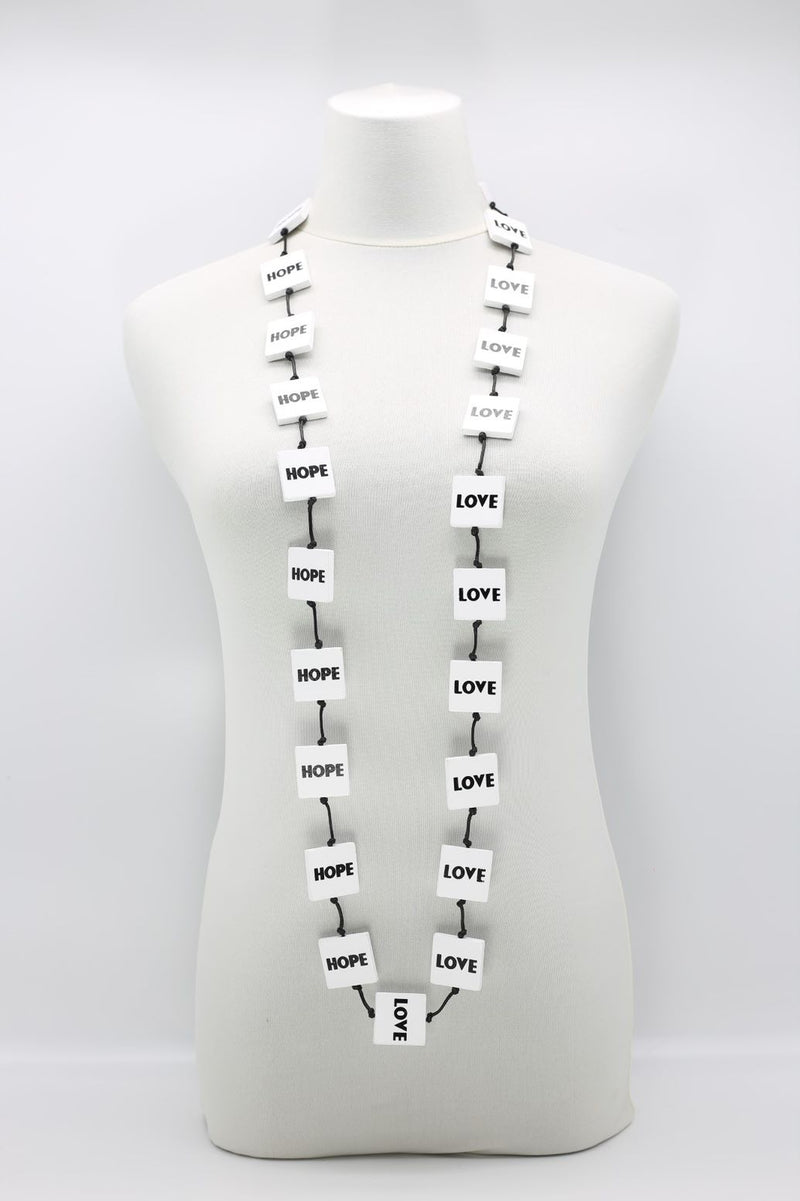 LOVE & HOPE Squares Necklace - Jianhui London