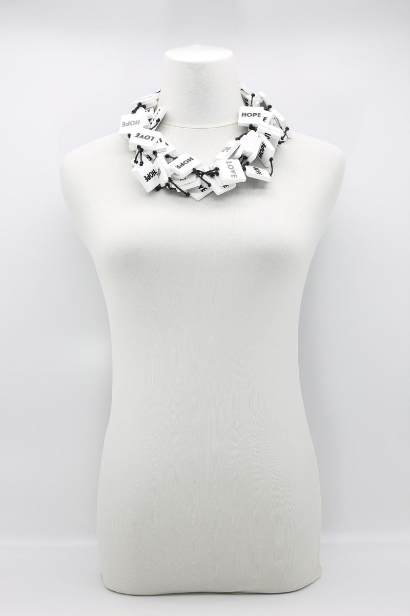 LOVE & HOPE Squares Necklace - Jianhui London