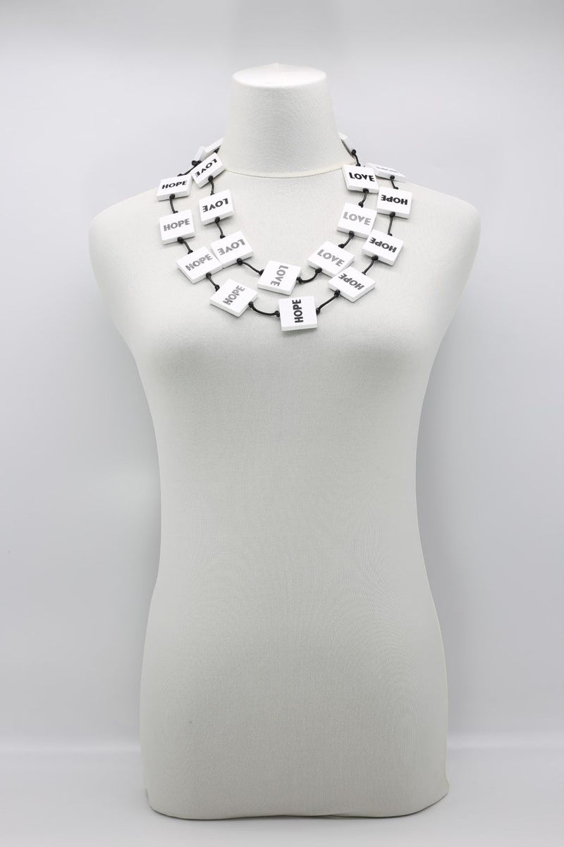 LOVE & HOPE Squares Necklace - Jianhui London