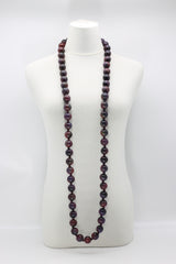 Round Wooden Beads Necklace - Hand painted - Jianhui London