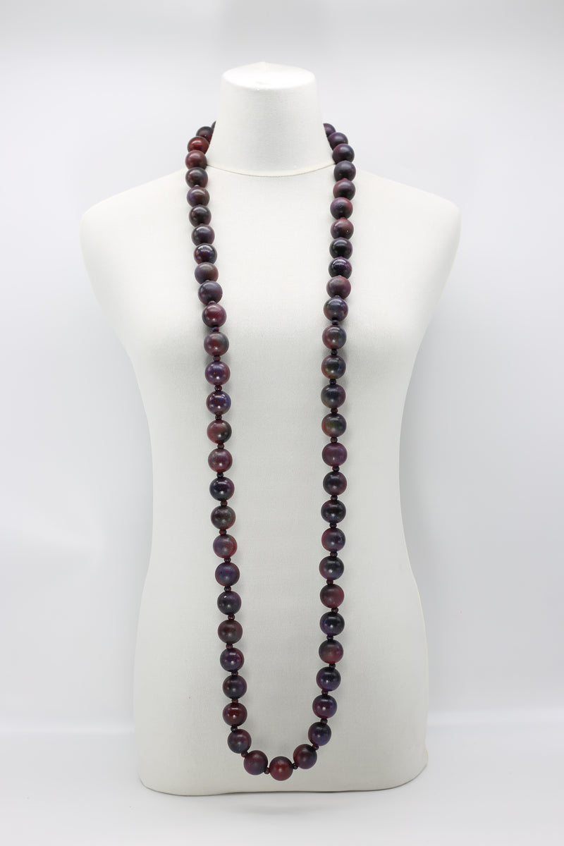 Round Wooden Beads Necklace - Hand painted - Jianhui London