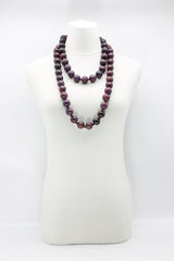 Round Wooden Beads Necklace - Hand painted - Jianhui London
