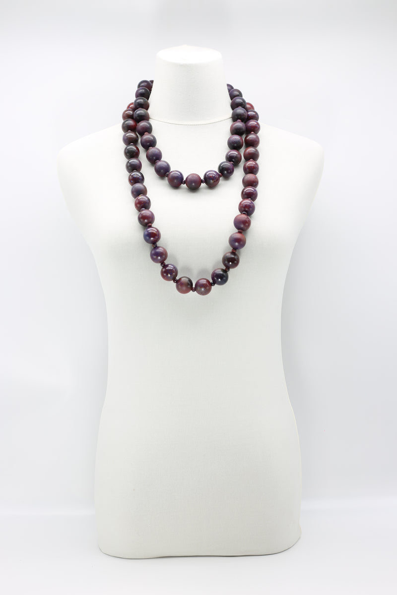 Round Wooden Beads Necklace - Hand painted - Jianhui London