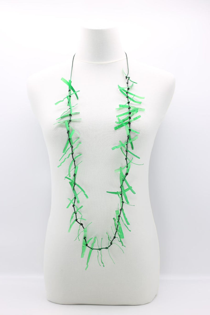 Willow Tree Knotted on Leatherette Ladder Necklace - Jianhui London