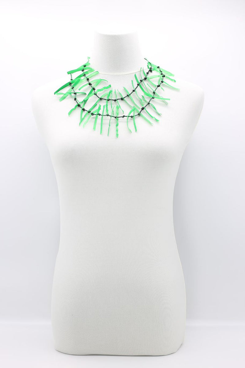 Willow Tree Knotted on Leatherette Ladder Necklace - Jianhui London