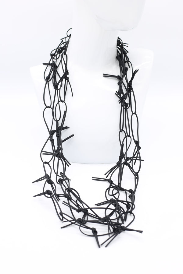 Leatherette Chain Necklace - Jianhui London