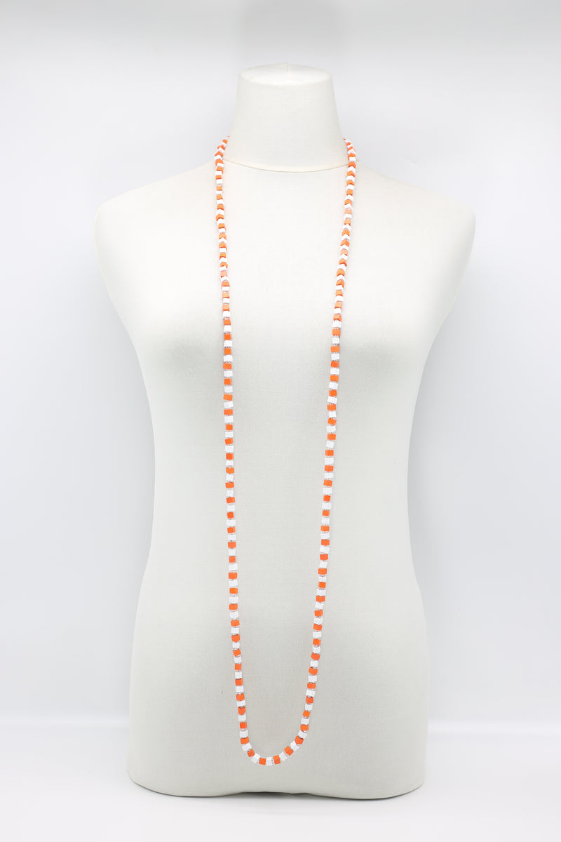 SINGLE STRAND PASHMINA NECKLACE WOODEN BEADS MOSAIC - Jianhui London