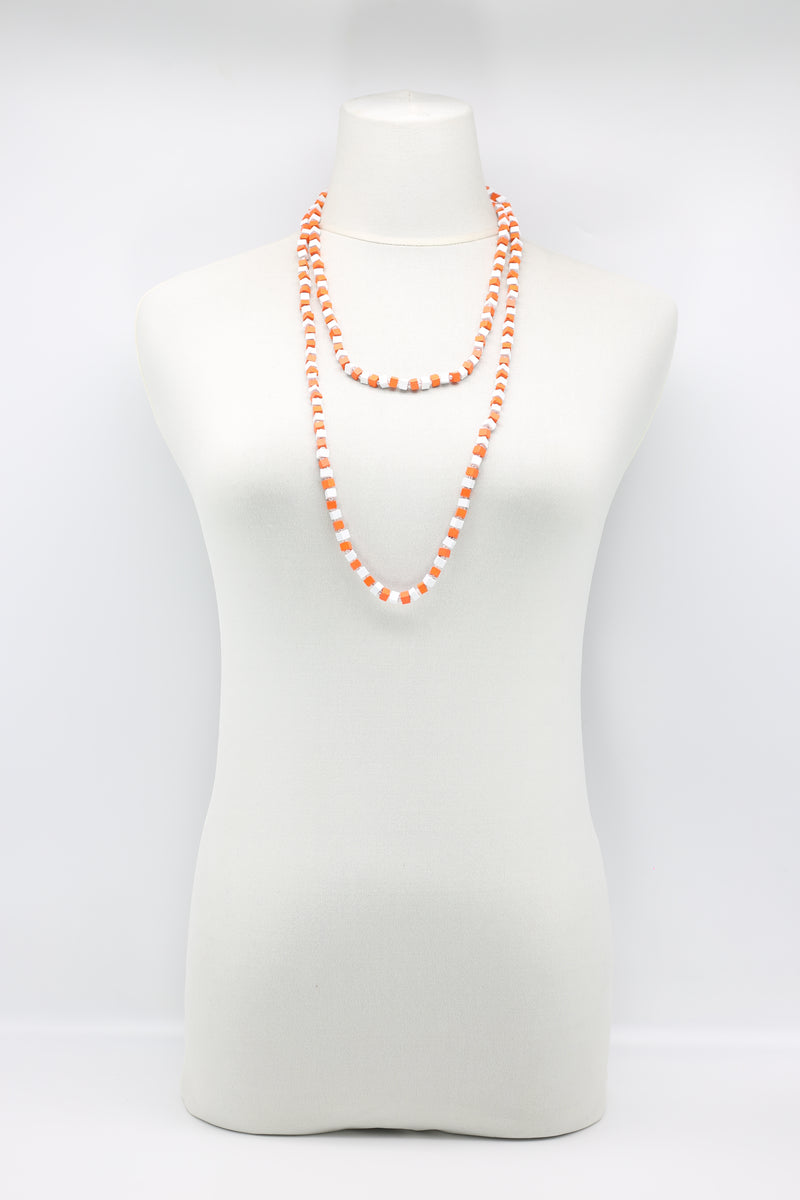 SINGLE STRAND PASHMINA NECKLACE WOODEN BEADS MOSAIC - Jianhui London