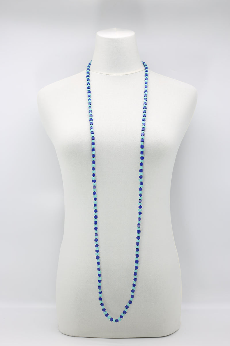 SINGLE STRAND PASHMINA NECKLACE WOODEN BEADS MOSAIC - Jianhui London