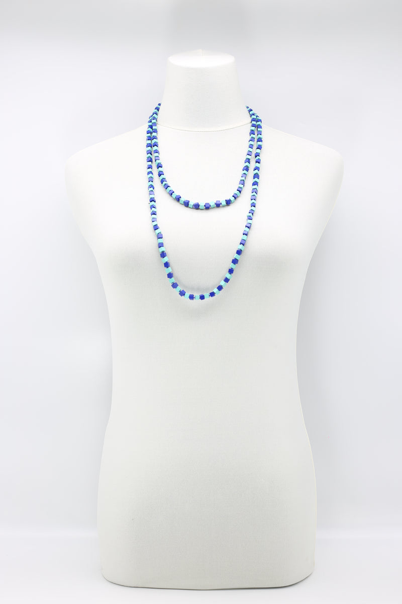 SINGLE STRAND PASHMINA NECKLACE WOODEN BEADS MOSAIC - Jianhui London