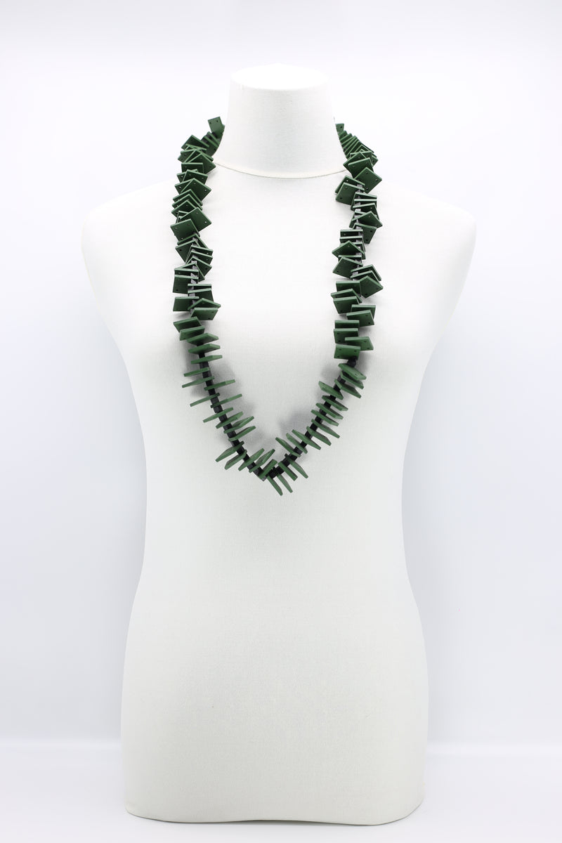 Wooden Squares Slate Necklaces - Jianhui London
