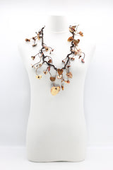 HAND GILDED WOODEN HEARTS ON COTTON CORD NECKLACE - Jianhui London