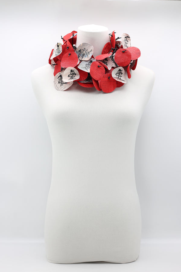 Hand Calligraphed Love in Chinese on Newspaper Necklace - Jianhui London