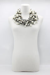 10-Strand Faux Pearls on Leatherette Necklace - Jianhui London