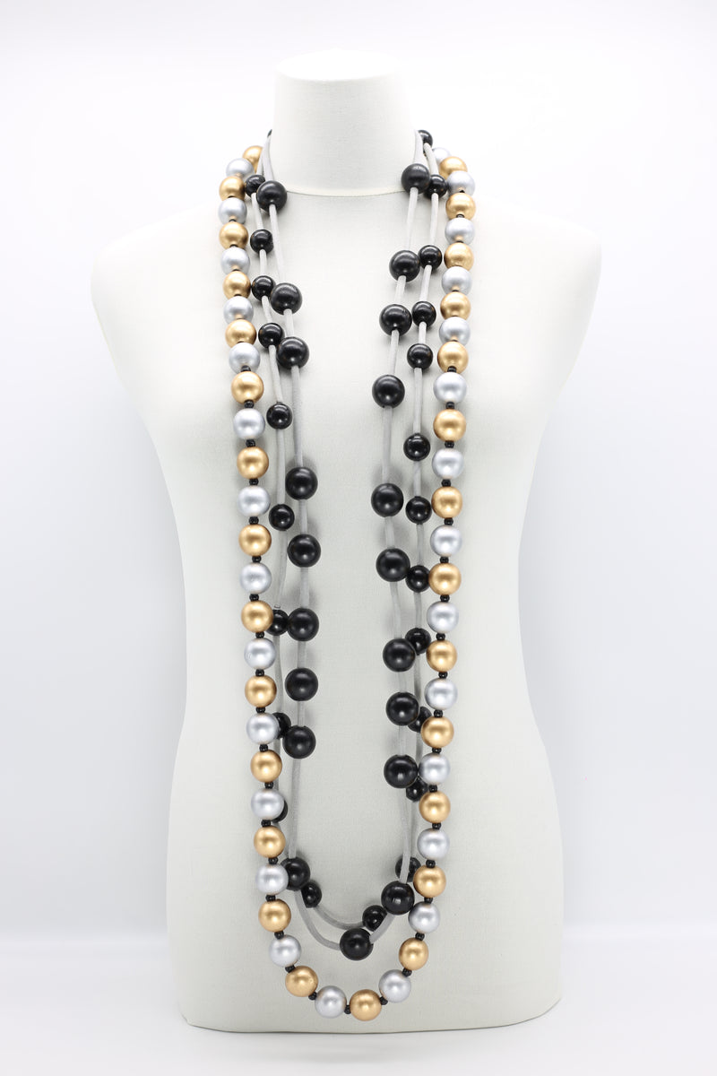 3-strand Mixed Beads Necklace - Jianhui London