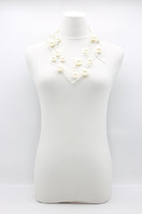 FAUX PEARLS ON LEATHERETTE CHAIN NECKLACE - BIG - Jianhui London