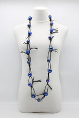 FAUX PEARLS ON LEATHERETTE CHAIN NECKLACE - BIG - Jianhui London