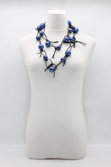 FAUX PEARLS ON LEATHERETTE CHAIN NECKLACE - BIG - Jianhui London