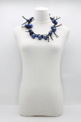 FAUX PEARLS ON LEATHERETTE CHAIN NECKLACE - BIG - Jianhui London