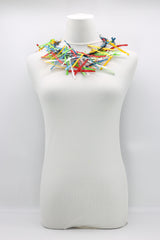 3 Strand Aqua Water Lily Leaf Necklace Hand-painted - Short - Jianhui London