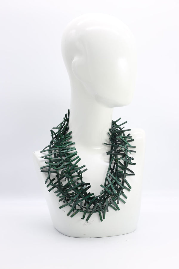 3-strand Recycled Leatherette Fir Necklaces - Hand painted - Jianhui London