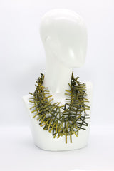 3-strand Recycled Leatherette Fir Necklaces - Hand painted - Jianhui London